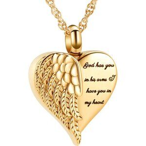 Cremation Heart Urn Necklace Ashes Jewelry for Women Men Keepsake Pendant Memori